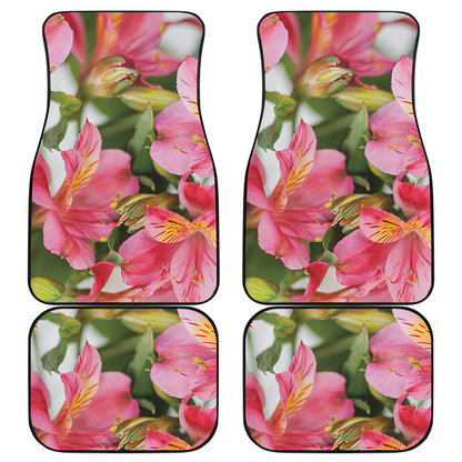 Alstroemeria Flower Print Front and Back Car Floor Mats