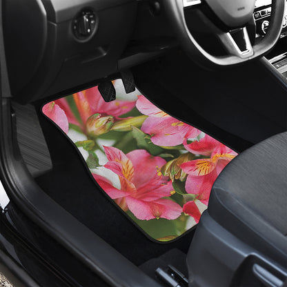 Alstroemeria Flower Print Front and Back Car Floor Mats