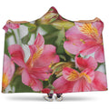 Alstroemeria Flower Print Hooded Blanket