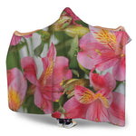 Alstroemeria Flower Print Hooded Blanket