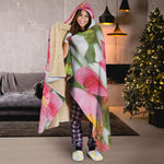 Alstroemeria Flower Print Hooded Blanket