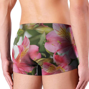 Alstroemeria Flower Print Men's Boxer Briefs