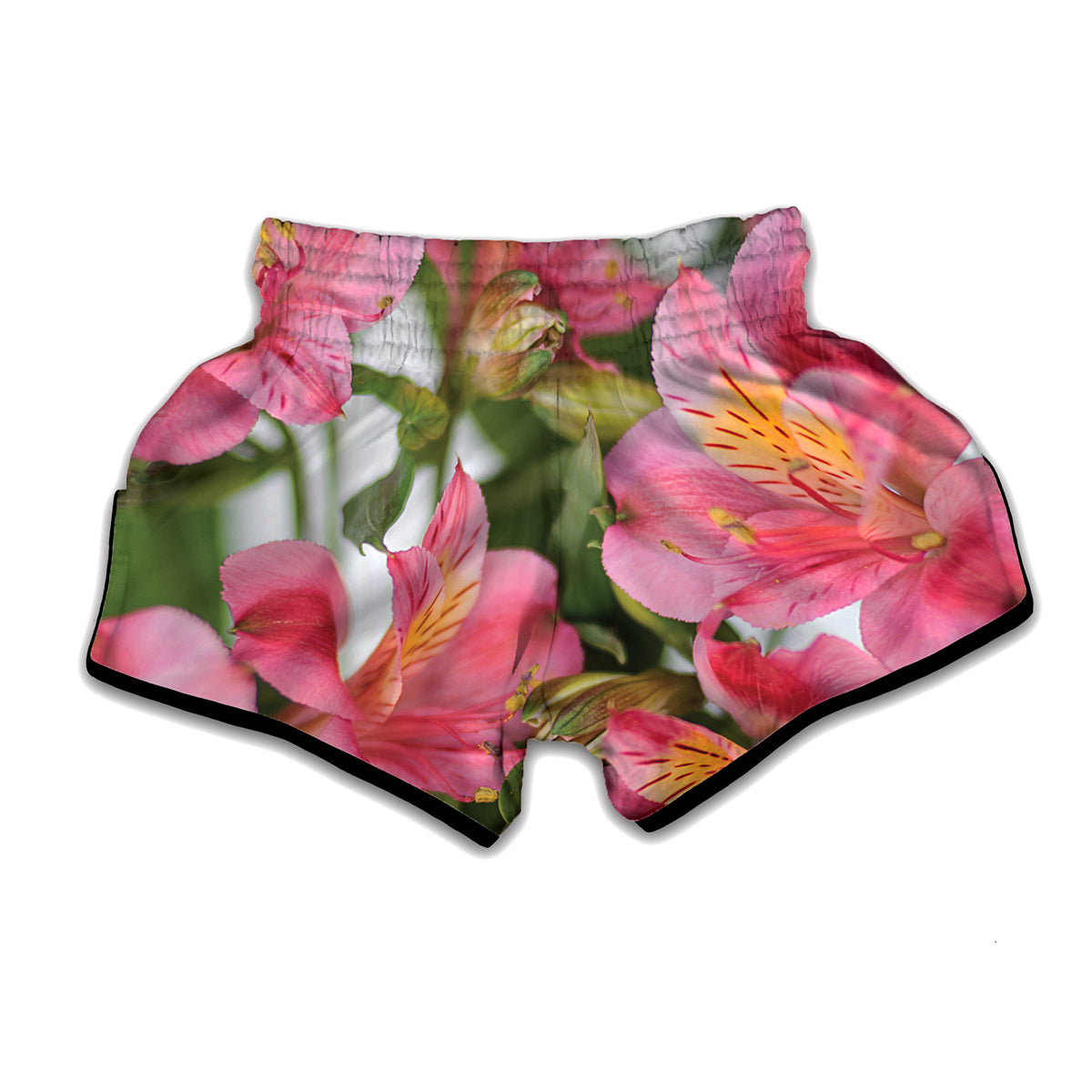 Alstroemeria Flower Print Muay Thai Boxing Shorts