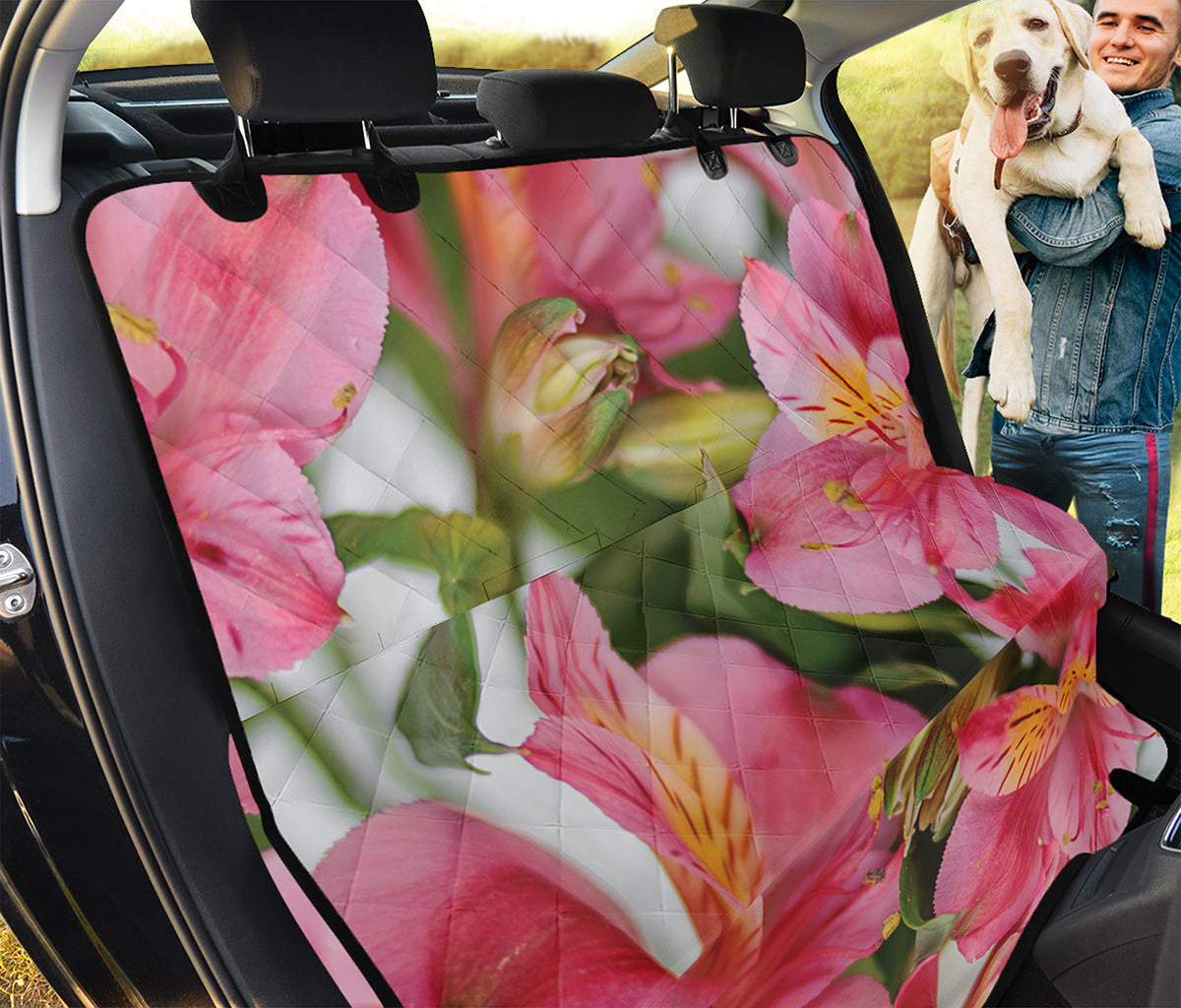 Alstroemeria Flower Print Pet Car Back Seat Cover