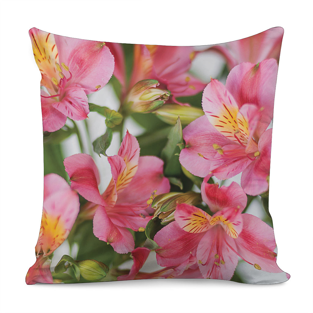 Alstroemeria Flower Print Pillow Cover