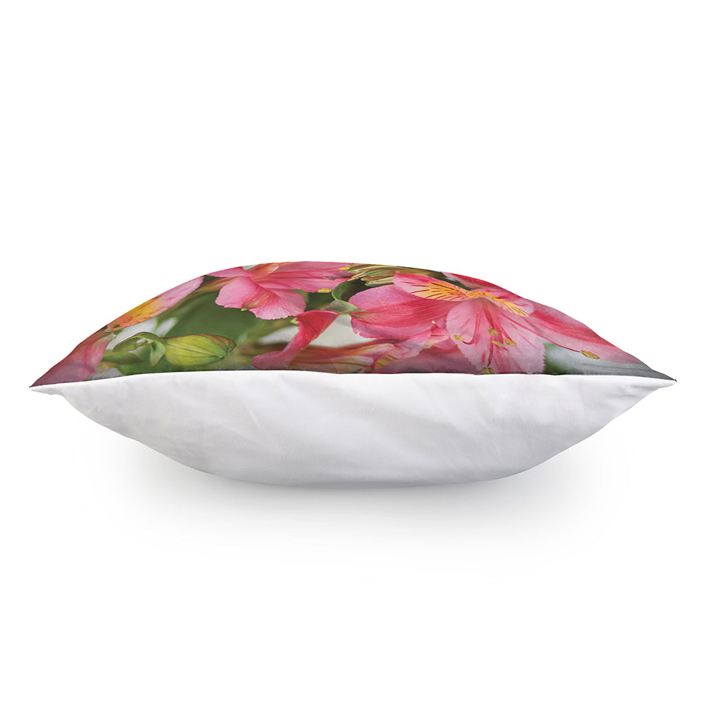 Alstroemeria Flower Print Pillow Cover
