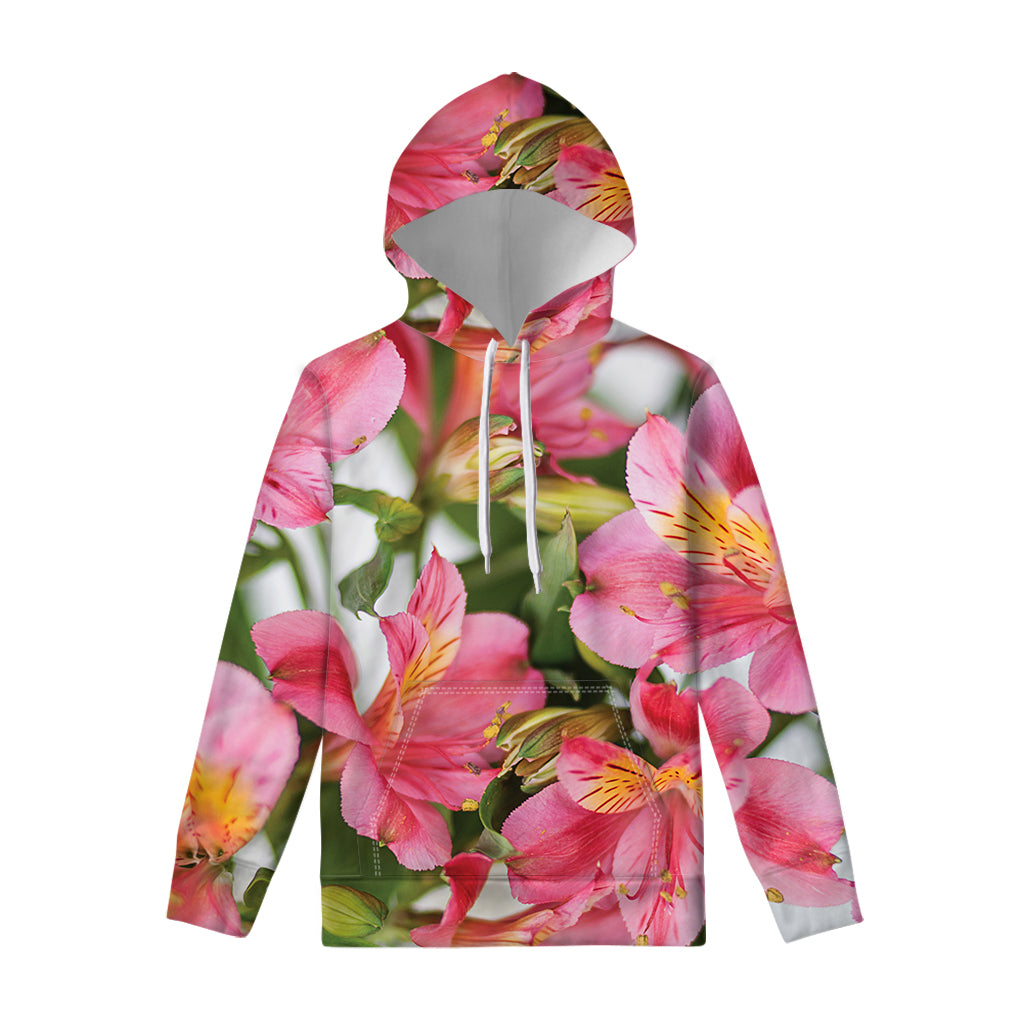 Alstroemeria Flower Print Pullover Hoodie