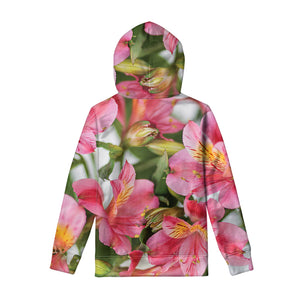 Alstroemeria Flower Print Pullover Hoodie