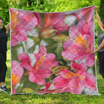 Alstroemeria Flower Print Quilt