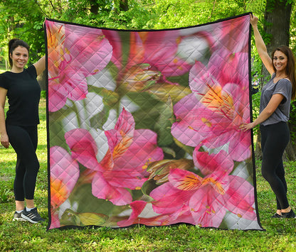 Alstroemeria Flower Print Quilt