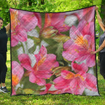 Alstroemeria Flower Print Quilt