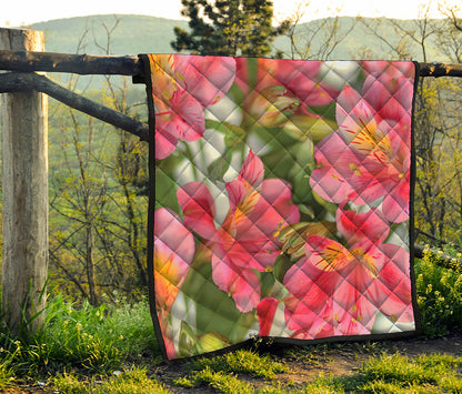 Alstroemeria Flower Print Quilt