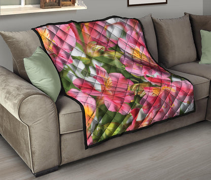 Alstroemeria Flower Print Quilt