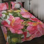 Alstroemeria Flower Print Quilt Bed Set