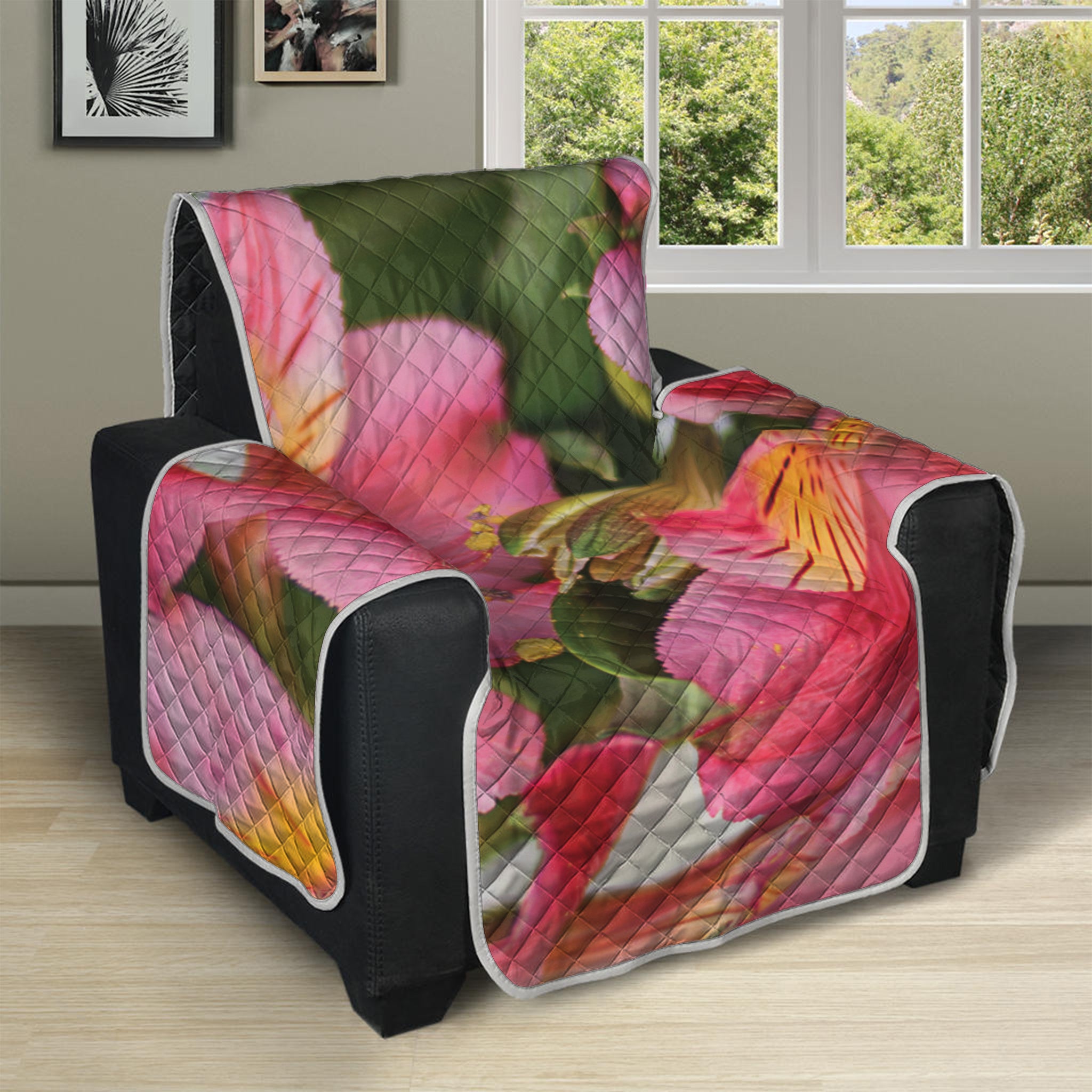 Alstroemeria Flower Print Recliner Protector