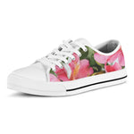 Alstroemeria Flower Print White Low Top Shoes