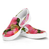 Alstroemeria Flower Print White Slip On Shoes