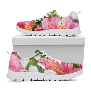 Alstroemeria Flower Print White Sneakers