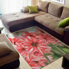 Amaryllis Flower Print Area Rug