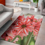 Amaryllis Flower Print Area Rug