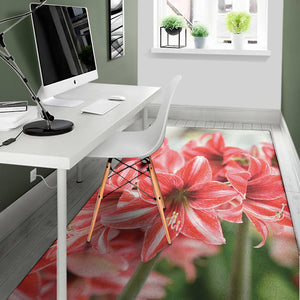 Amaryllis Flower Print Area Rug