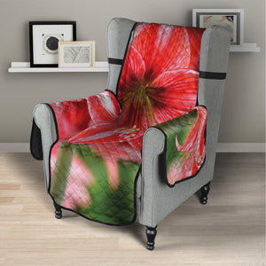 Amaryllis Flower Print Armchair Protector