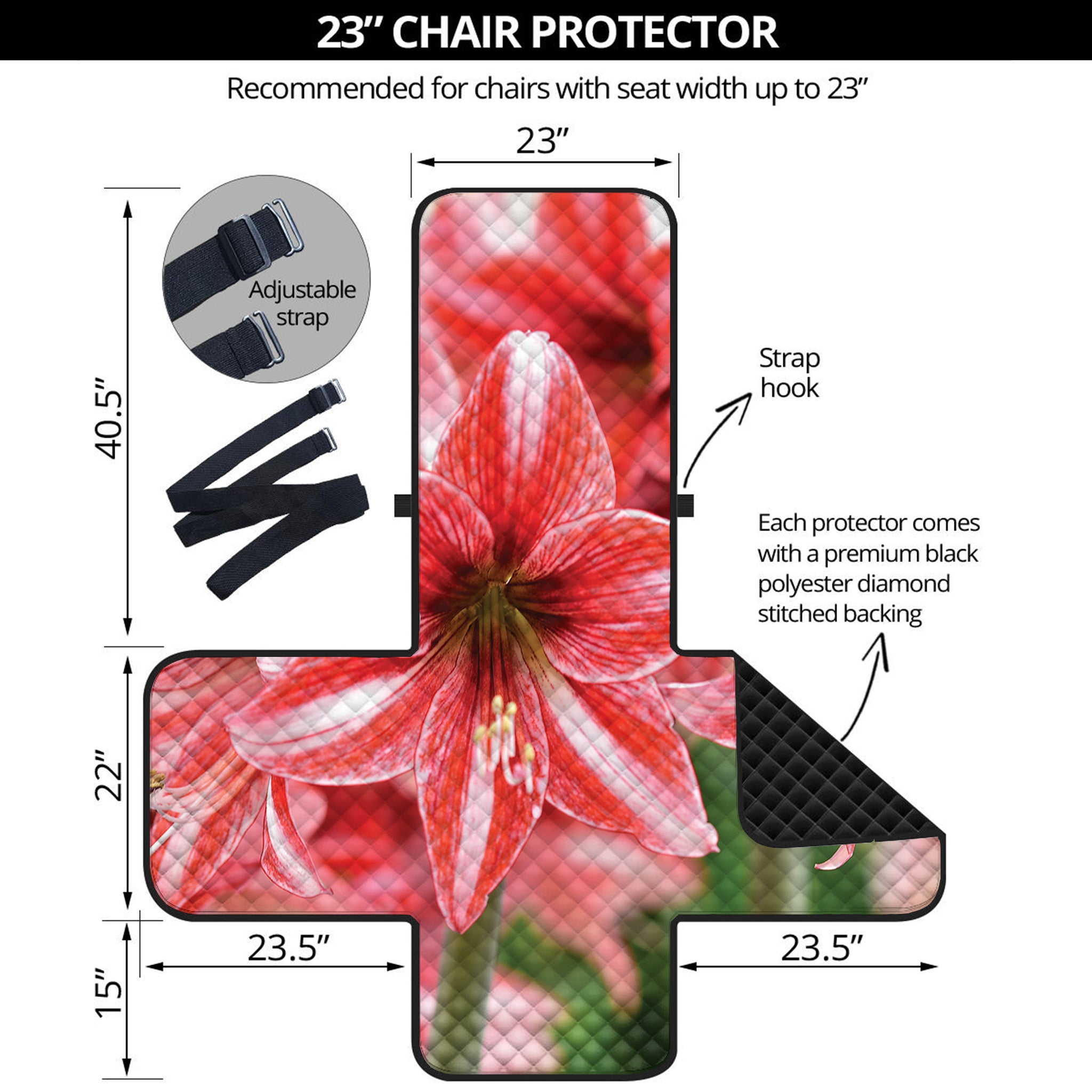 Amaryllis Flower Print Armchair Protector