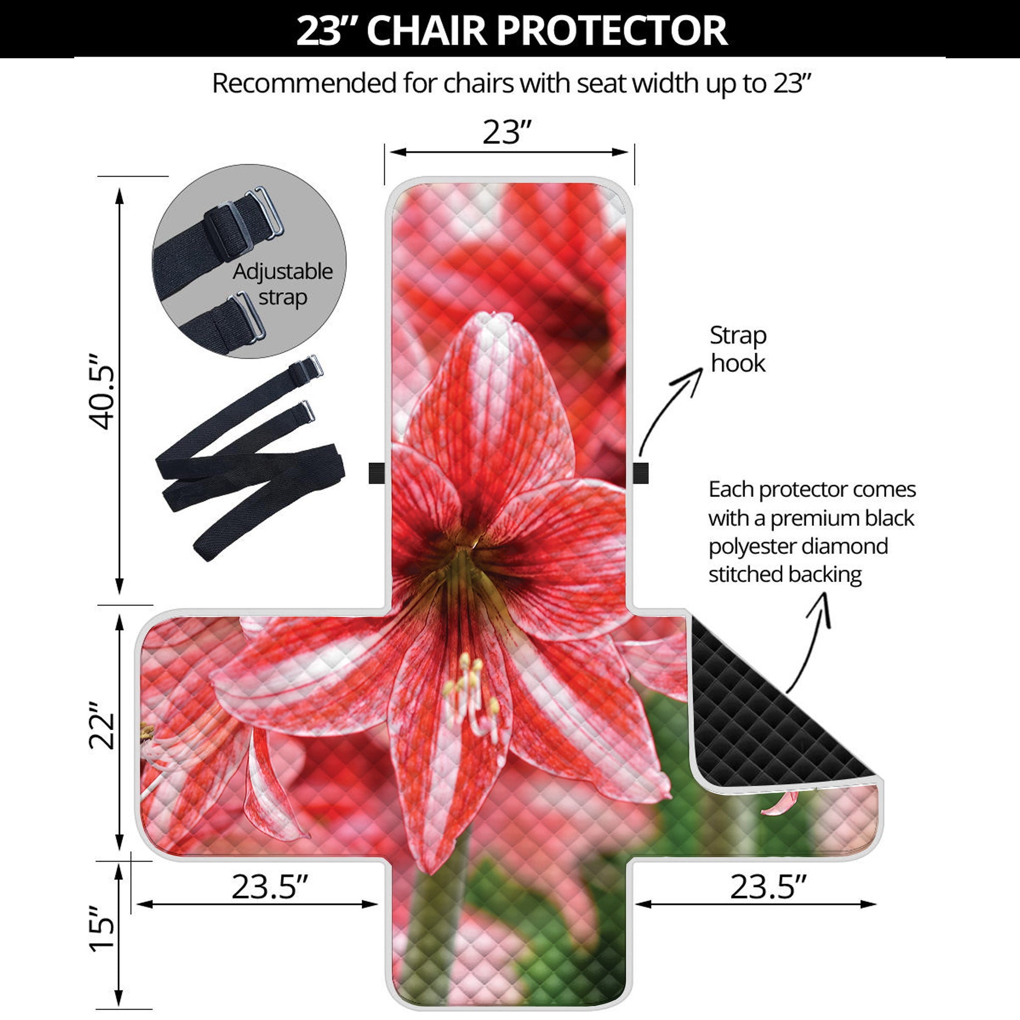 Amaryllis Flower Print Armchair Protector