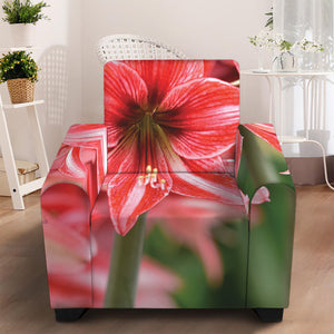 Amaryllis Flower Print Armchair Slipcover