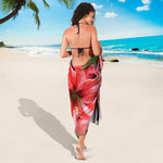 Amaryllis Flower Print Beach Sarong Wrap