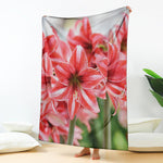 Amaryllis Flower Print Blanket