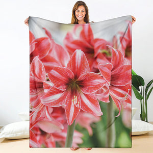 Amaryllis Flower Print Blanket