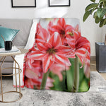 Amaryllis Flower Print Blanket