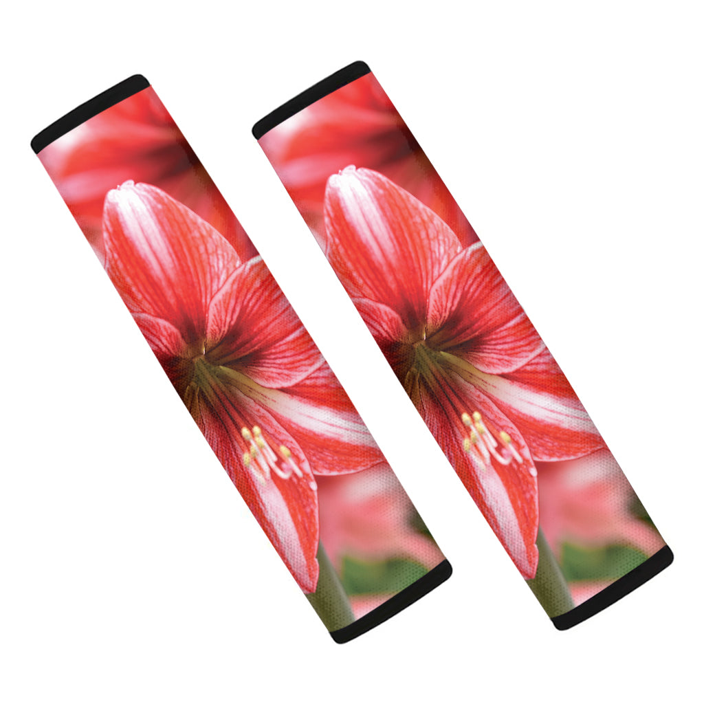 Amaryllis Flower Print Car Seat Belt Covers