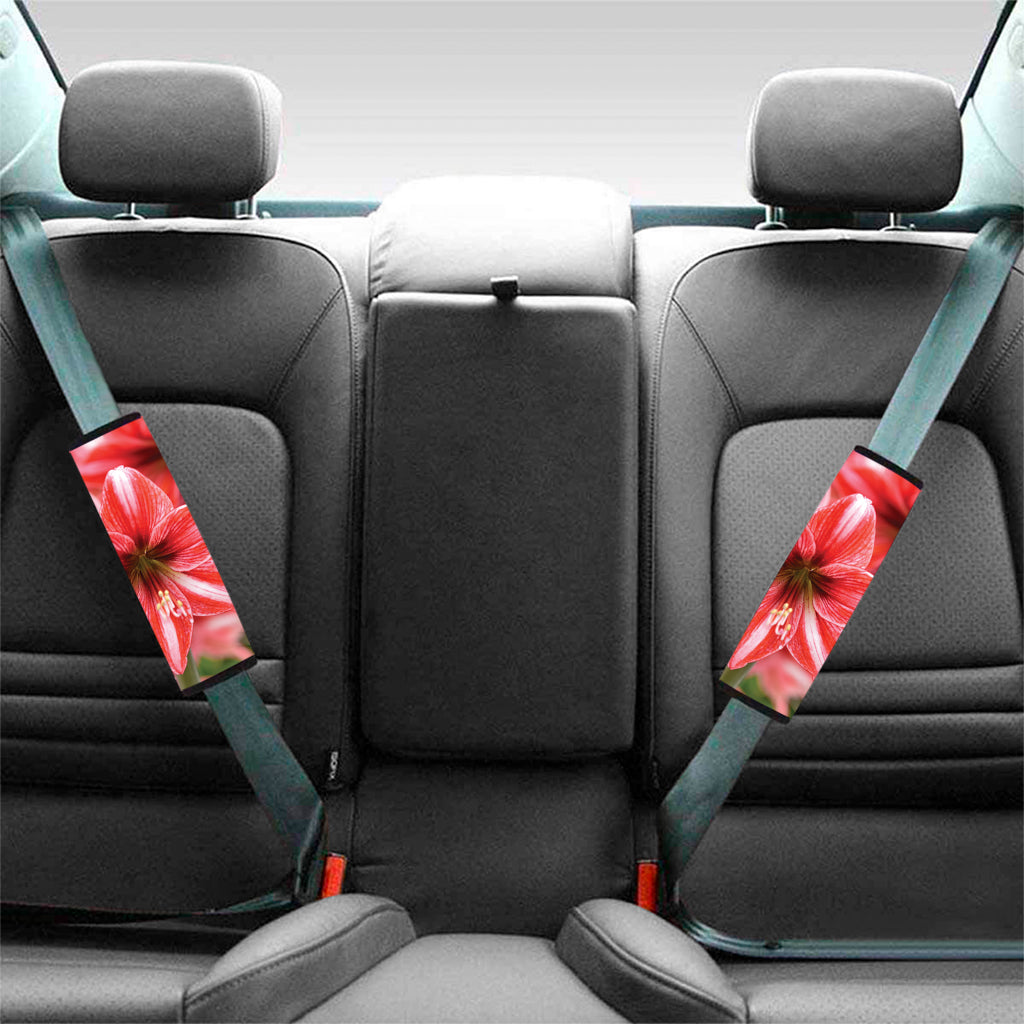 Amaryllis Flower Print Car Seat Belt Covers