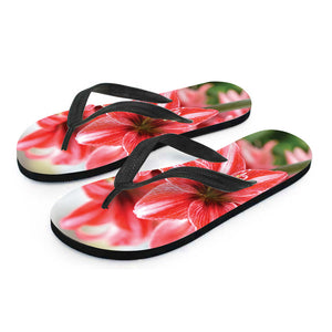 Amaryllis Flower Print Flip Flops