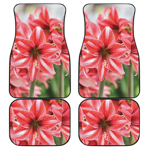 Amaryllis Flower Print Front and Back Car Floor Mats