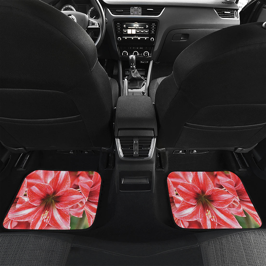 Amaryllis Flower Print Front and Back Car Floor Mats