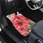 Amaryllis Flower Print Front and Back Car Floor Mats