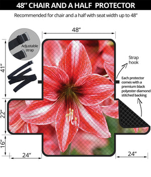 Amaryllis Flower Print Half Sofa Protector