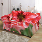 Amaryllis Flower Print Loveseat Slipcover