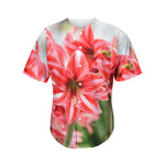 Amaryllis Flower Print Men's Baseball Jersey