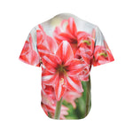 Amaryllis Flower Print Men's Baseball Jersey