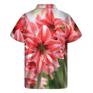 Amaryllis Flower Print Men's Short Sleeve Shirt