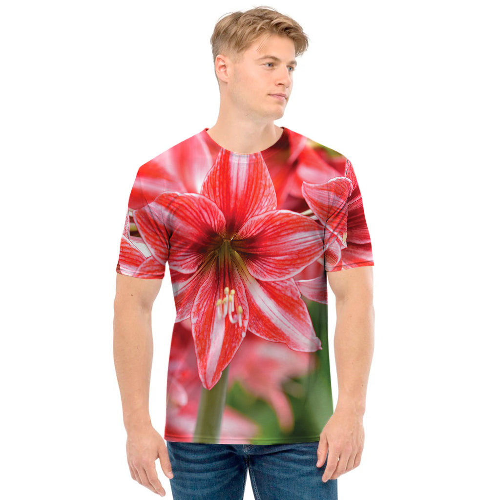 Amaryllis Flower Print Men's T-Shirt