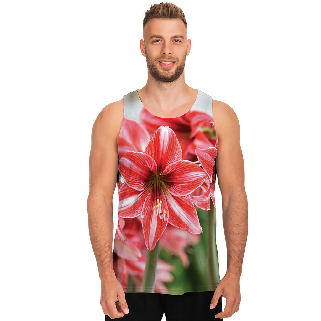 Amaryllis Flower Print Men's Tank Top