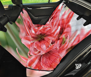 Amaryllis Flower Print Pet Car Back Seat Cover