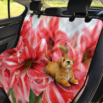 Amaryllis Flower Print Pet Car Back Seat Cover