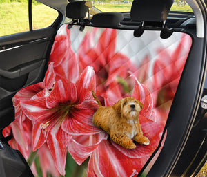 Amaryllis Flower Print Pet Car Back Seat Cover