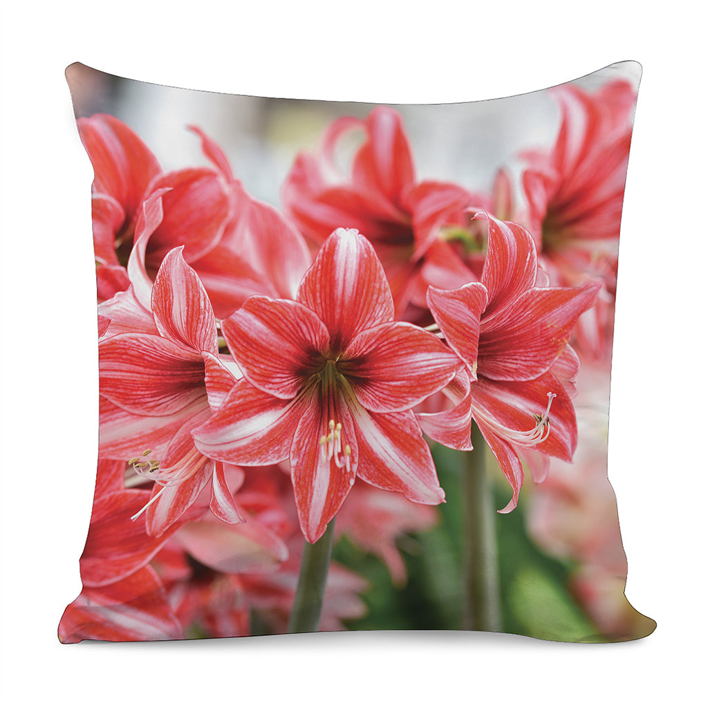 Amaryllis Flower Print Pillow Cover